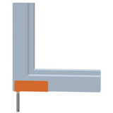 Rolltrak Flyscreen Frame Hinge (1 Pack of 2) - Fits 25mm x 11mm Frame - Top-Down View
