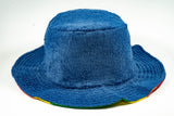 Rainbow Terry Towelling Bucket Hat Gay Lesbian Mardi Gras Party Cap LGBT - Reversible - Small (54cm)