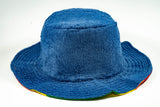 Rainbow Terry Towelling Bucket Hat Gay Lesbian Mardi Gras Party Cap LGBT - Reversible - X-Large (60cm) - 45-Degree Angle