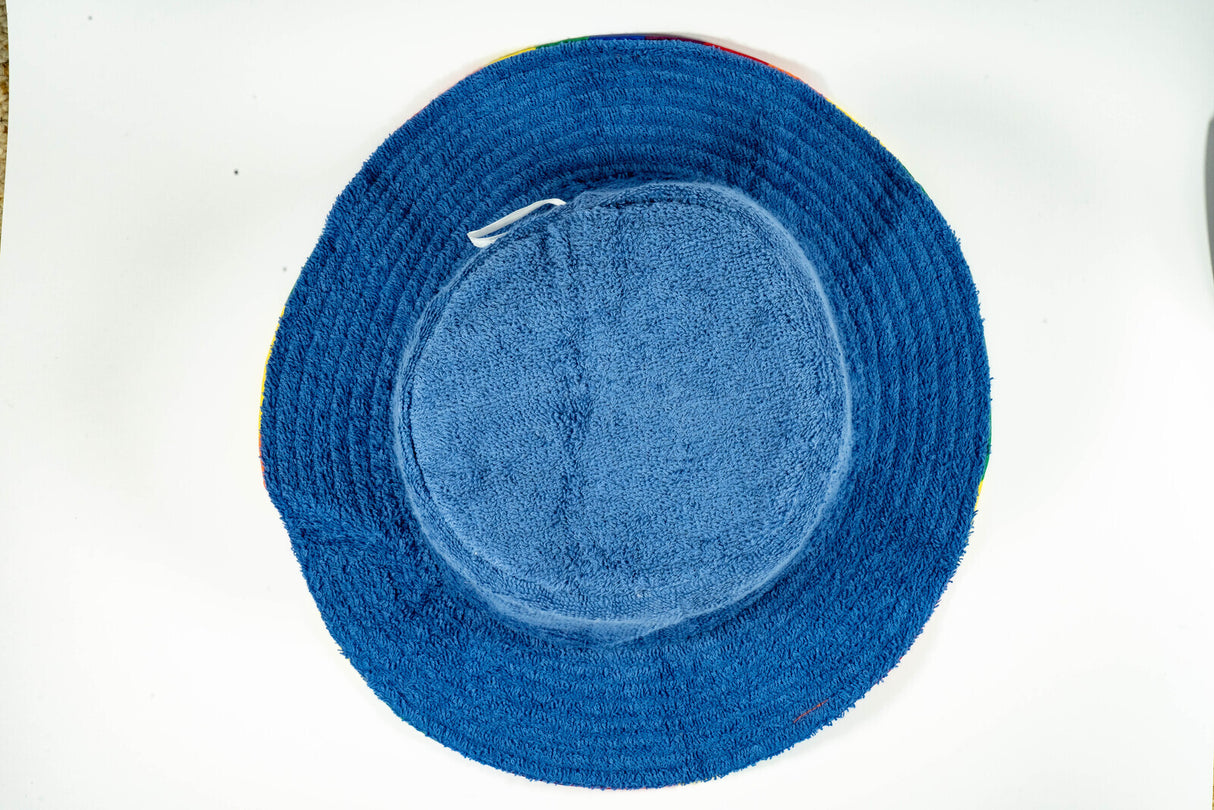 Rainbow Terry Towelling Bucket Hat Gay Lesbian Mardi Gras Party Cap LGBT - Reversible - X-Large (60cm)