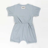 Capri Blue Ribbed Cotton Romper for Babies & Kids - Size 0-3 Months