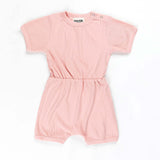 Ribbed Cotton Romper for Babies - Lemonade - 0-3 Months - Front View
