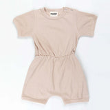Sugar Cookie Ribbed Cotton Romper for Babies & Kids - 0-3 Months by Ponchik - Front View