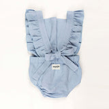 Capri Blue Ruffle Back Romper for Babies & Kids - 3 Years - Rear View