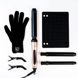 H2D X3 Professional Curling Wand Ceramic Curler Roller - Rose Gold - Front View