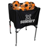 Summit Ball Carry Cart Portable Basketball Netball Rack Sports Case Kart Trolley - Black - Front View
