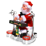 Santa Claus Playing Ornament Piano Doll Musical Electric Toy Xmas Christmas Gift - Side View