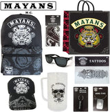 Mayans Boys Showbag w/ Backpack Tattoos Dog Tag Sunglasses Stein Mug Bandanna - Front View