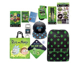 Rick & Morty Showbag 22 w/ Backpack/Keyring/Socks/Hat/Pens/Pin Set/Playing Cards - Front View