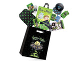Rick & Morty Showbag 22 w/ Backpack/Keyring/Socks/Hat/Pens/Pin Set/Playing Cards - Side View