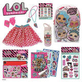 LOL Retail Showbag Backpack Necklace Skirt Earrings and More - Front View