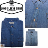 Denim Long Sleeve Jean Shirt Buttoned Front Casual Soft Top 100% COTTON - XL - Extra Image