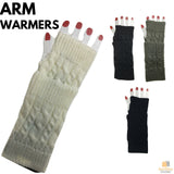 ARM WARMERS Knitted Short Fingerless Gloves Winter Mitten Cover Womens Party - Random Colour (We Pick For You!) - Front View