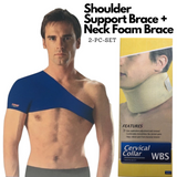 Shoulder Support Brace + Cervical Collar Neck Foam Brace Support Pain Relief - Front View