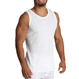 Mens THERMAL Merino Wool Blend Singlet Top Sleeveless Warm Underwear - Natural - X-Large - Top-Down View