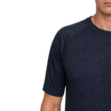 Mens Merino Wool Blend Thermal Top Short Sleeve Base Layer Warm - Black - S - 45-Degree Angle