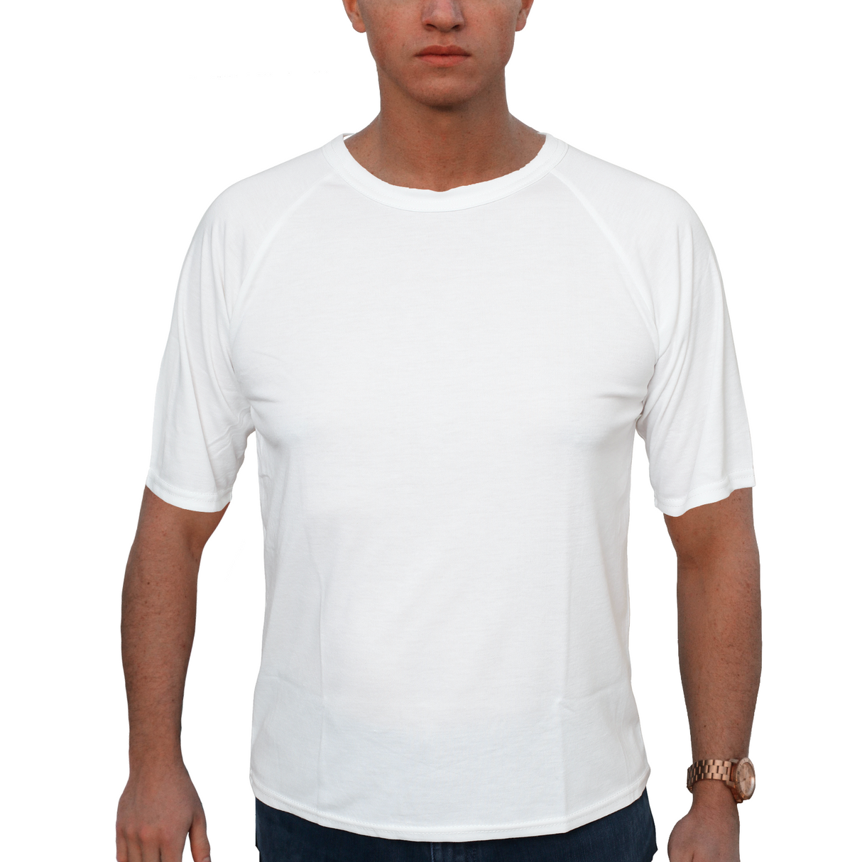 Mens Merino Wool Blend Thermal Top Short Sleeve Base Layer Warm - Natural - M