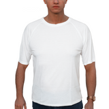 Mens Merino Wool Blend Short Sleeve Thermal Top Underwear Thermals Base Layer - Natural - M - Front View