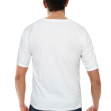 Mens Merino Wool Blend Short Sleeve Thermal Top Underwear Thermals Base Layer - Natural - M - 45-Degree Angle