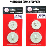 4x BATH AND SINK PLUGS Basin Bath Stopper Chrome Rubber 42mm 54mm - Front View