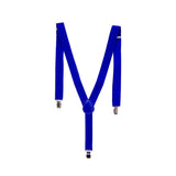 Versatile Clip-On Blue Suspenders for Men & Women - Stylish Slim Design for Weddings