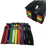 Dark Green Clip-On Suspenders - Adjustable Slim Fit Braces for Unisex Weddings and Formal Occasions - Top-Down View