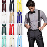 Dark Green Clip-On Suspenders - Adjustable Slim Fit Braces for Unisex Weddings and Formal Occasions - 45-Degree Angle