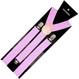 Lilac Adjustable Clip-On Suspenders for Formal Occasions - Unisex Design for Weddings and Events - Front View