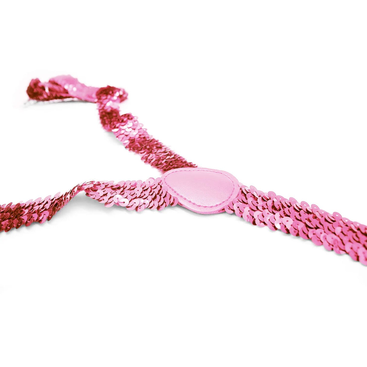 Versatile Light Pink Sequin Clip-On Suspenders for Men and Women - Perfect for Formal Events
