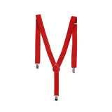Versatile Adjustable Red Elastic Suspenders for Men and Women - Perfect for Weddings and Formal Events