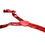 Versatile Adjustable Sequin Suspenders for Any Occasion - Clip-On Elastic Braces for Men and Women - Side View