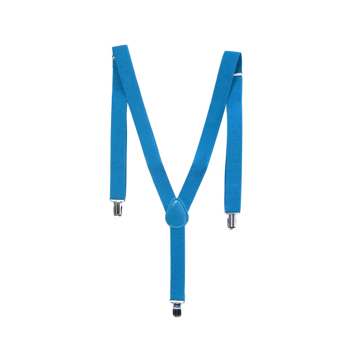 Men's Sky Blue Clip-On Elastic Suspenders - Adjustable Slim Braces for Formal Occasions