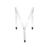 Elegant Adjustable White Clip-On Suspenders for Men & Women - Elastic Slim Fit for Weddings and Events