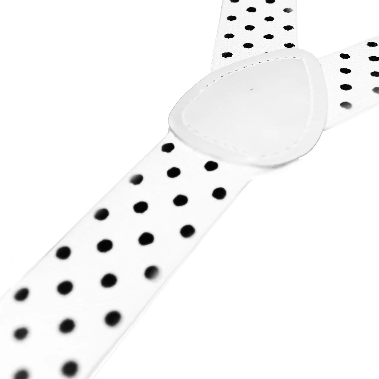 Classic Black and White Polka Dot Adjustable Suspenders for Men and Women - Elastic Clip-On Braces for Formal Occasions