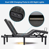 S*MAX Queen Adjustable Zero Gravity Bed Frame with Dual Motors Wireless Remote & USB Ports - Side View