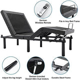 S*MAX Queen Adjustable Zero Gravity Bed Frame with Dual Motors Wireless Remote & USB Ports - Rear View