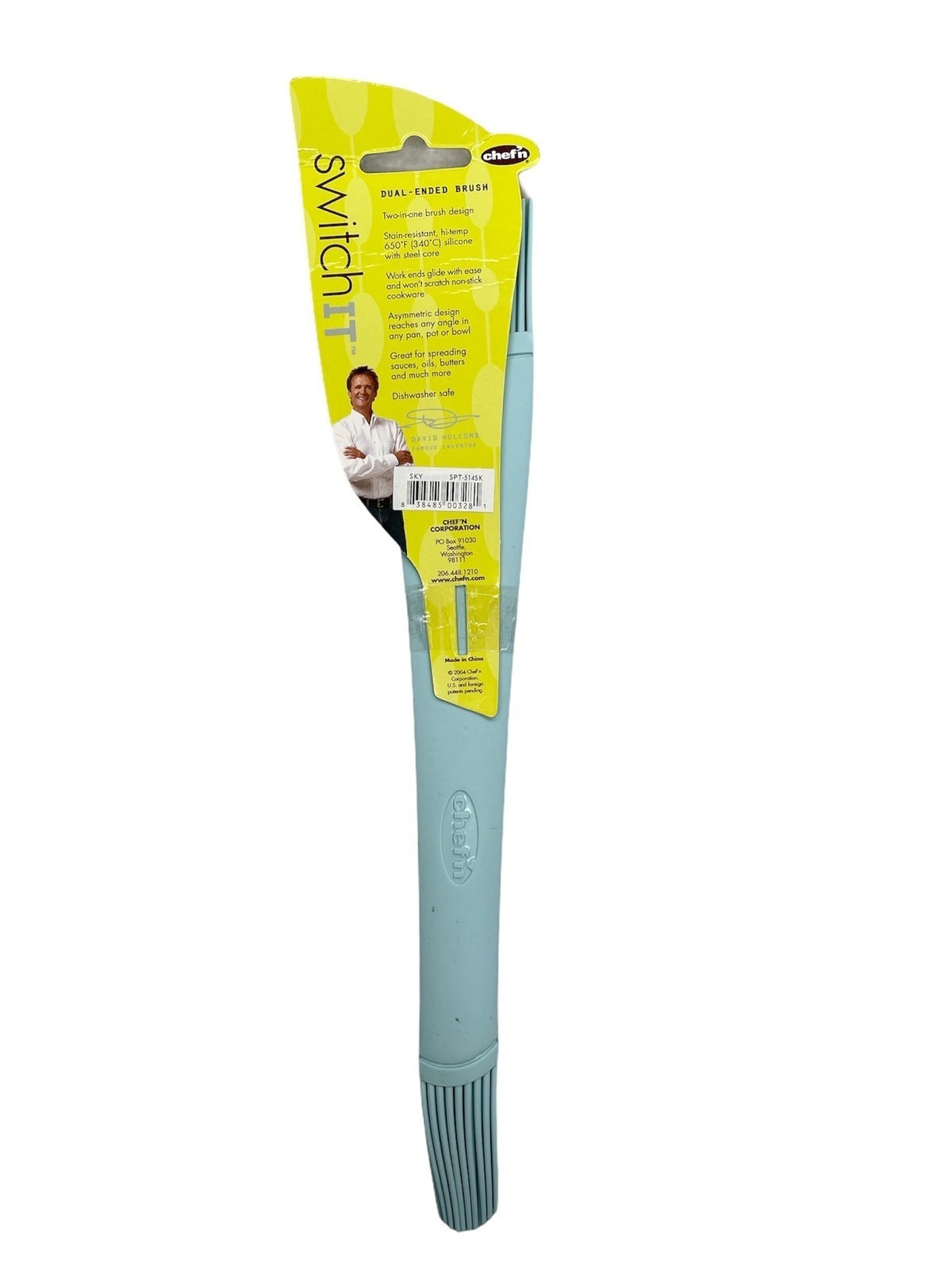 Chef'n Silicone Pastry Brush Butter Dual Ended Kitchen Bakeware - Sky Blue