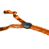SEQUIN SUSPENDERS Unisex Adjustable Braces Clip On Elastic Y-Back  - Orange - Side View