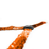SEQUIN SUSPENDERS Unisex Adjustable Braces Clip On Elastic Y-Back  - Orange - Top-Down View