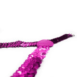 SEQUIN SUSPENDERS Unisex Adjustable Braces Clip On Elastic Y-Back  - Hot Pink - Top-Down View