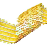 Glittering Yellow Sequin Y-Back Suspenders | Unisex Adjustable Clip-On Braces - Side View