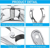 6x STAINLESS STEEL CLOTHES PEGS Laundry Clips Washing Line Clothespin - Rear View