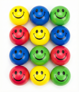 12x STRESS BALLS Hand Relief Squeeze Toy Reliever Antistress Soft Smiley MULTI - Side View