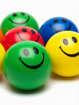 12x STRESS BALLS Hand Relief Squeeze Toy Reliever Antistress Soft Smiley MULTI - Top-Down View
