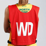 7pcs Set of Summit Netball Bibs Senior Team Pack Bulk Net Ball - Red Colour - Rear View