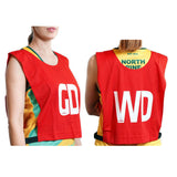 7pcs Set of Summit Netball Bibs Senior Team Pack Bulk Net Ball - Red Colour - Extra Image