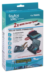 Space Vac Vacuum Storage Bag Seal Compressing Organizer Clothes - Travel 4 Pk - Top-Down View