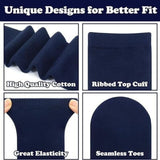 Navy Cotton Knee High Socks for Kids - Essential Unisex School Uniform Accessory - Size 13-3 (8-10 Years) - Top-Down View