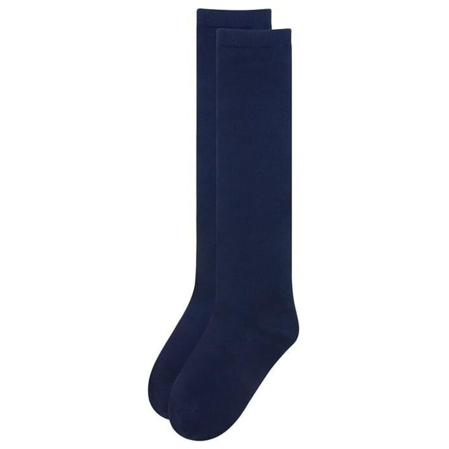 1x Pair School Uniform Knee High Socks Cotton Rich Girls Boys Kids - Navy - 2-8 (10-12 Years Old)