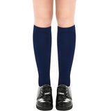 Navy Blue Cotton Knee High Socks for Kids - 1 Pair (Ages 5-8)